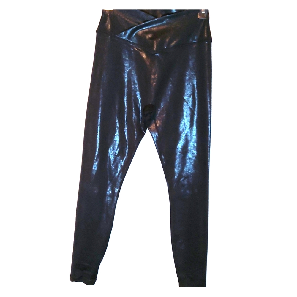 Curves N Combatboots Black Shimmer Legging - Small